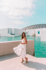 Cruising Canal Midi Dress White