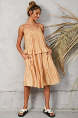 Truth Or Dare Midi Dress Brown