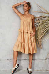 Truth Or Dare Midi Dress Brown
