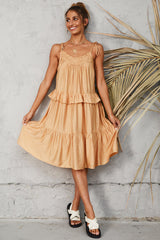 Truth Or Dare Midi Dress Brown