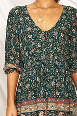 Hive Mind Dress Forest Green