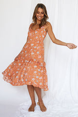 Summer Bound Midi Dress Orange