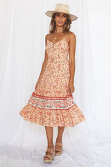 Malibu Sunrise Midi Dress Orange