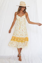 Malibu Sunrise Midi Dress Yellow