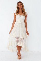 Midnights In Spring Maxi Dress Beige