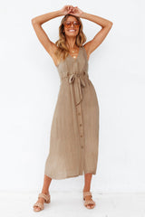 Remember Forever Midi Dress Khaki