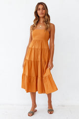 These Nights Midi Dress Ochre