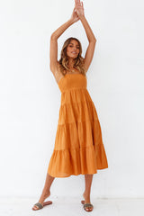 These Nights Midi Dress Ochre