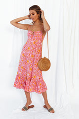 Candy Flowers Midi Dress