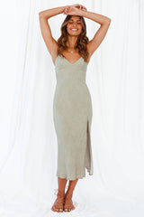 Maluku Islands Midi Dress Olive