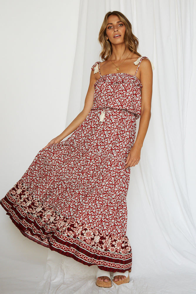 Red Love Maxi Dress Red